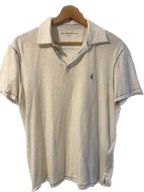 John Varvatos Star USA Peace Sign Polo - Cream Slub Cotton (Medium)